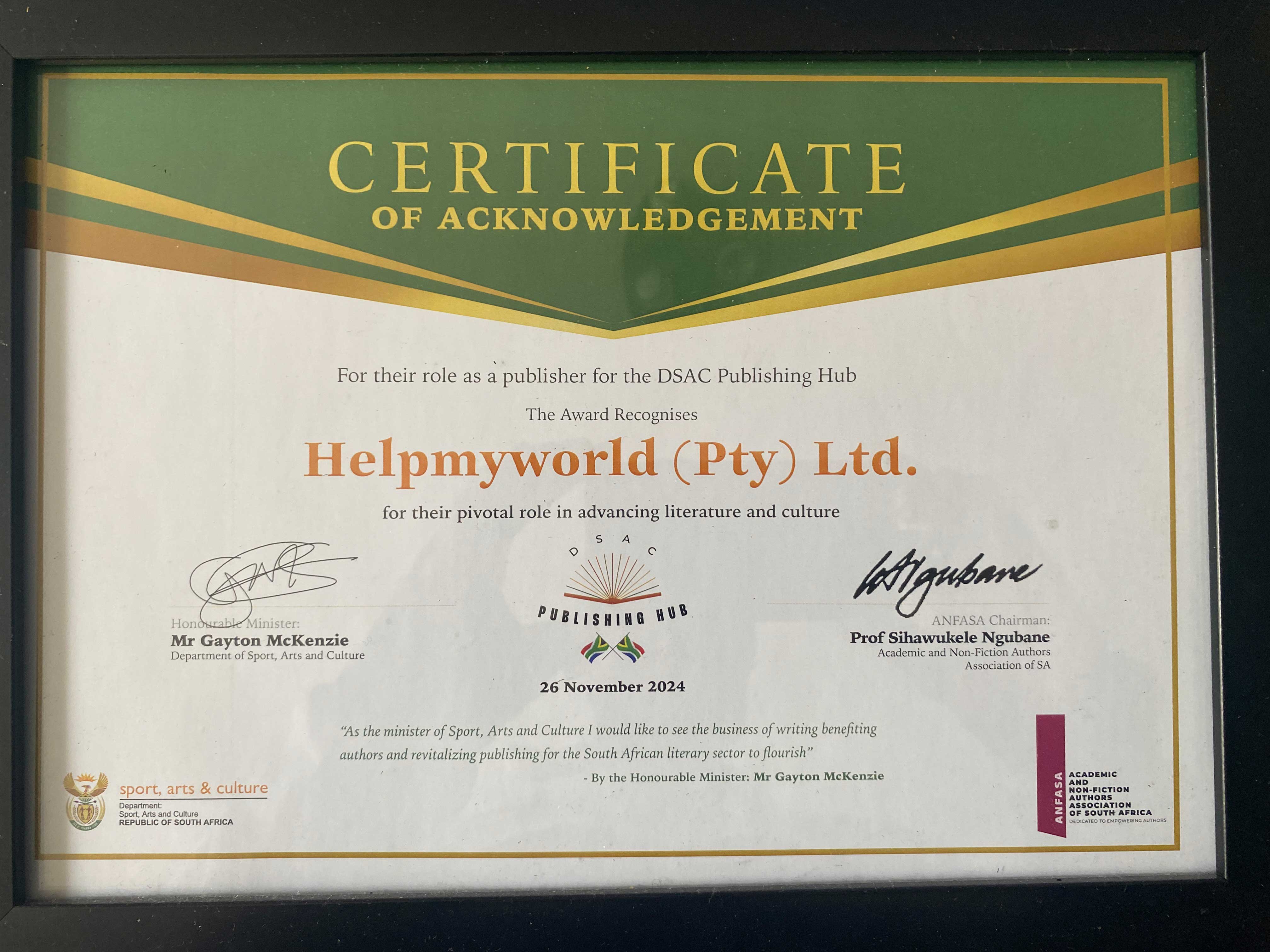 DSAC Certificate 2024